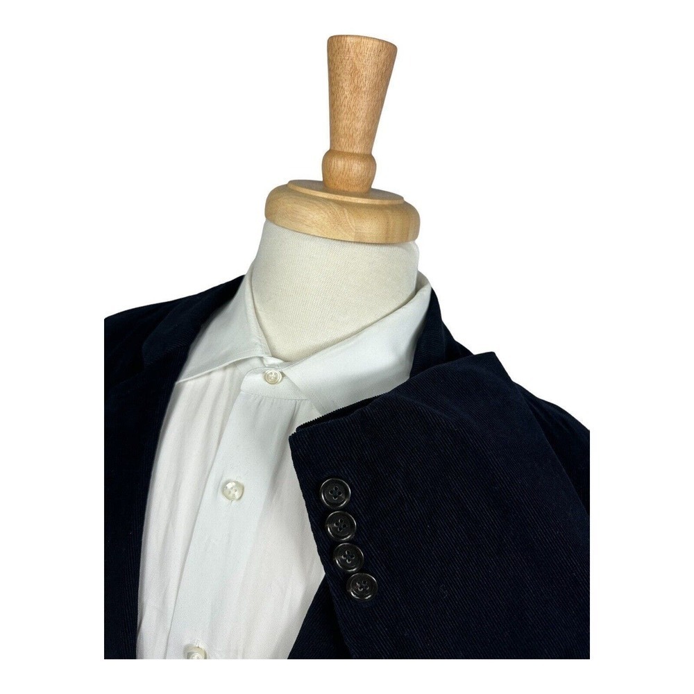 J Crew Blue Cotton Corduroy‎ Half Lined Mens Blazer Size Large - Picture 2 of 5